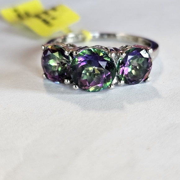 Colorful Mystic Topaz Sterling Silver Ring Size 10 NWT - Picture 3 of 11